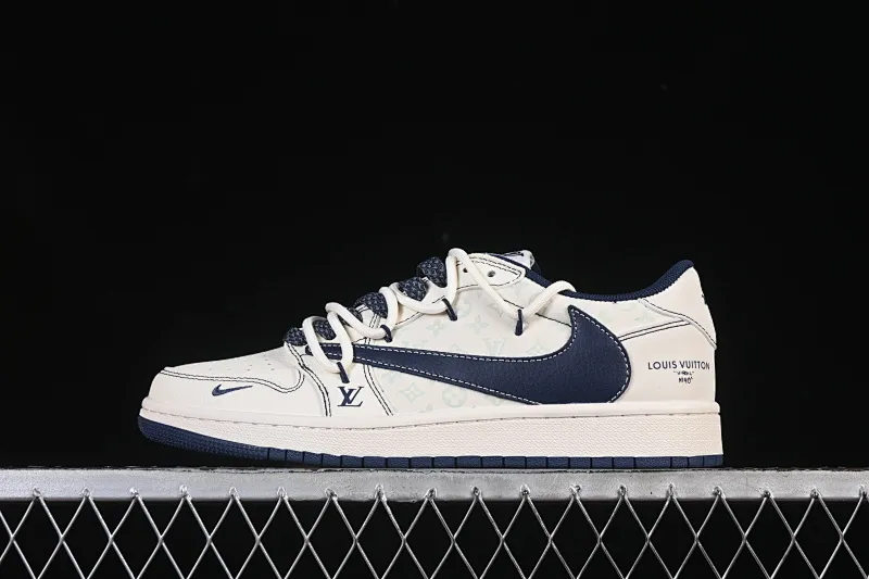 All categories Air Jordan Jordan series basketball shoes Air Jordan 1 Low High-end customized low-top sneakers Travis Scott x Fragment Design x Air Jordan 1 Low OG SP AJ1 Joe 1 joint off-white midnight blue low-top cultural casual sneakers HT5088-603